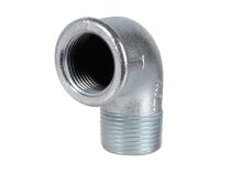 Rp 1 elbow 90°, A4-1 x 1-Zn-A EN10242, internal / external thread